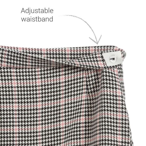 Mayoral Skirt Black & Pink Houndstooth Check with Ruffle Hem  Size 16 - Picture 5 of 12